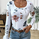 T-Shirt Avec Dessins Floraux Et Design Polyvalent