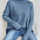 Pull Ample à Col Montant Asymétrique