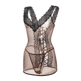Chemise de Nuit Sexy Bretelles Dentelle