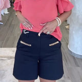 Short Orné De Chaîne Décontracté