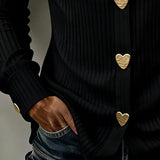 Chemise Boutonnage En Forme De Cœur Col
