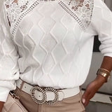 Pull Garniture Dentelle Mode Patchwork
