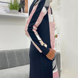 Robe à manches longues zippée avec poches bloc de couleur