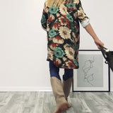 Chemise patchwork imprimé léopard à revers