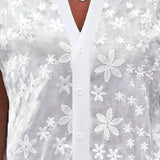 Blouse à manches courtes et col V
