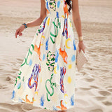 Robe sans manches à imprimé animal coloré