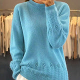 Pull-Over À La Coupe Adaptée Pour Femme, À Couleur Unie Et De Style Rétro