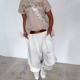 Pantalon Mode Couleur Unie Court