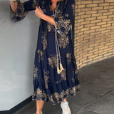 Robe Vintage ample à col en V