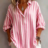 Blouse Rayée Ample À Col