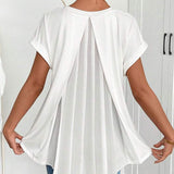 T-Shirt À Manches Courtes Uni Patchwork