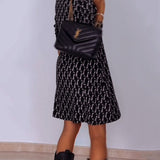 Robe col V imprimé losanges