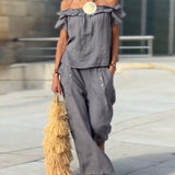 Ensemble Élégant Avec Décolleté en Off-the-Shoulder