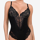 Bodysuit Décolleté Profond En V Et Dentelle Gainante