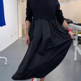 Robe longue décontractée de couleur unie