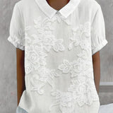 Blouse Avec Col Imprimé Uni