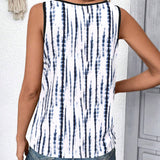 Gilet Sans Manches En V Panneau en Dentelle
