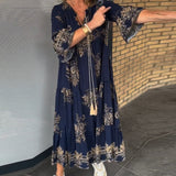 Robe Vintage ample à col en V