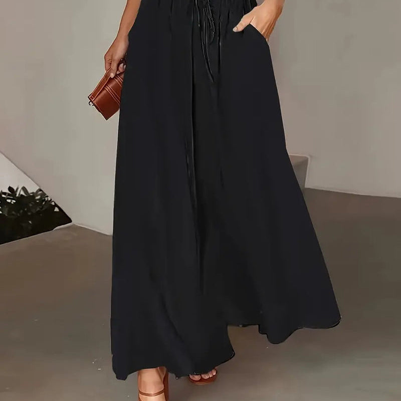 Pantalon Imprimé Pois Long