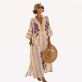 Long Kaftan avec Motif Floral