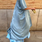 Imprimé Décolleté Ronde Robe Longue Casual Haut Deux Pièces