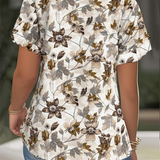 T-Shirt Imprimé Manches À Volants Passe-Partout