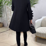Robe décontractée au genou avec manches longues