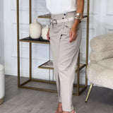Pantalon patchwork irrégulier à poches de couleur unie à la mode