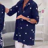 Chemise décontractée à revers imprimé à pois
