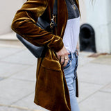 Burgundy | Blazer en velours style rue