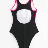 Maillot de bain une pièce tendance aux couleurs contrastées