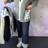 Manteau-Pull Décontracté à Manches Longues avec Lettre