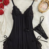 Lingerie Sexy Profond Décolleté En V