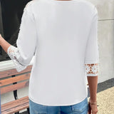 T-shirt Uni Creux Crochet Patchwork