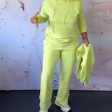Ensemble deux pièces sweat à capuche et pantalon uni