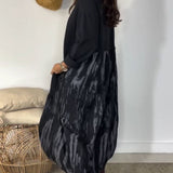 Robe Col Rond Imprimé Patchwork Irrégulier