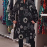 Robe décontractée à revers à imprimé géométrique