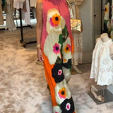 Robe longue décontractée sans manches à imprimé floral