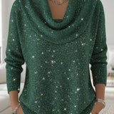 Pull À Col Montant Orné De Paillettes
