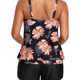 Tankini Ajusté Débardeur Boxer Imprimé Deux Pièces