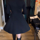 Robe élégante à fermeture éclair de couleur unie
