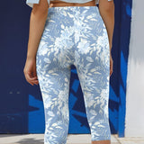 Pantalon Stretch Casual Imprimé Court