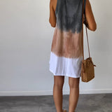 Robe décontractée sans manches bloc de couleur
