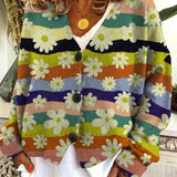 Lune | Cardigan Vintage Coloré avec Boutons pour Femme