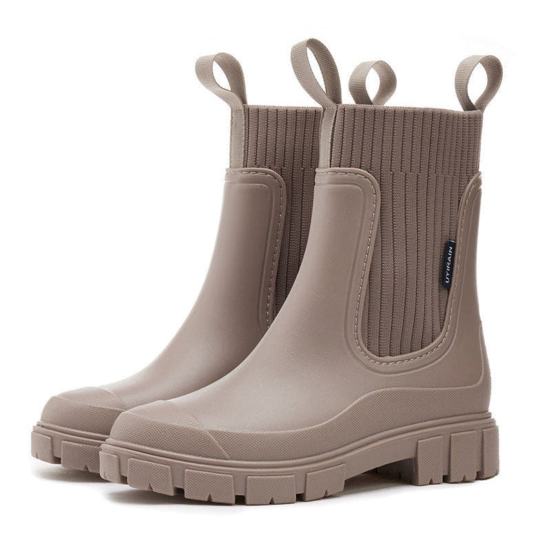 ☔️Bottes Imperméable Anti-Dérapant Semelle Épaisse Mi-Mollet