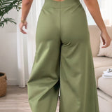 Pantalon Design Croisé Décontracté Jambe Large