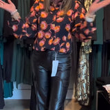 Haut causal avec imprimé floral
