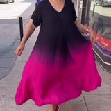 Robe dégradée plissée décontractée