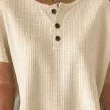 T-shirt Boutonné Col V Décontracté