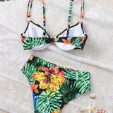 Bikini Sexy Imprimé Soutien-Gorge Push-Up Triangle